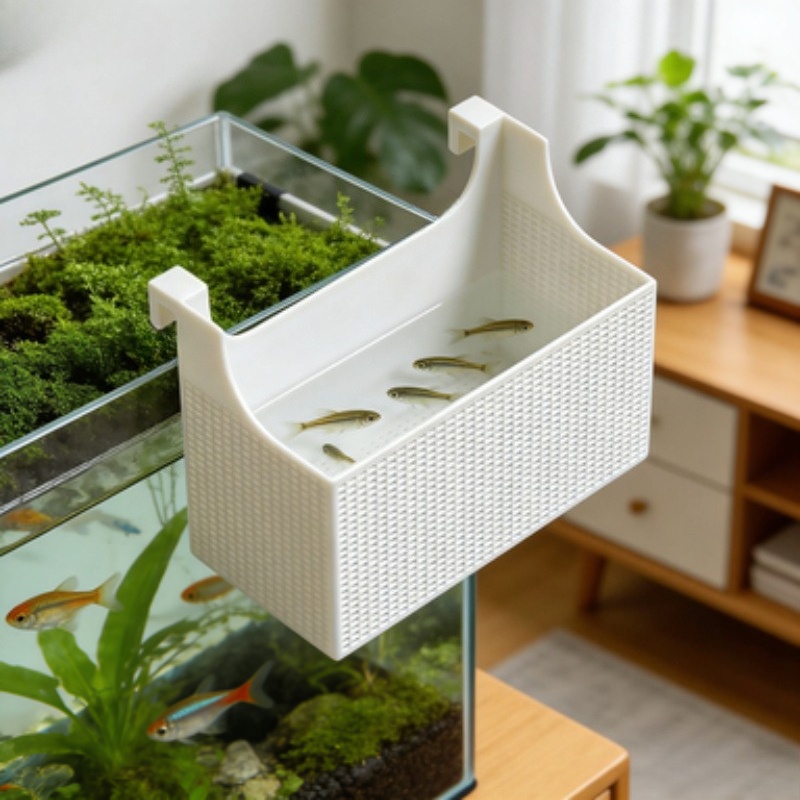 Aquarium Fish Cave - 1個入り 魚繁殖隔離ボックス 水槽稚魚エビ孵化分離ネットボックス グッピー、ベタ、稚魚分離用