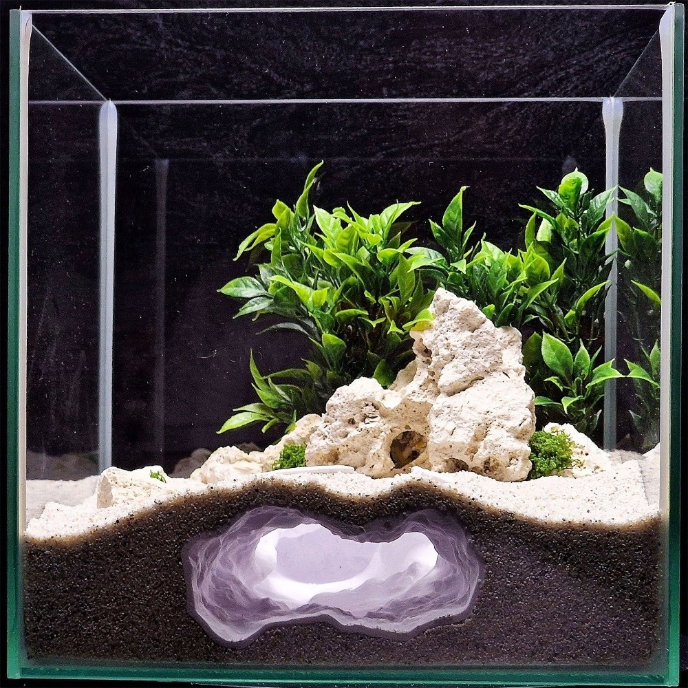 Aquarium Fish Cave - 高度にシミュレーションされた水槽魚タンク自然3Dプリント風景岩洞爬虫類シェルター魚エビ繁殖隠れ家