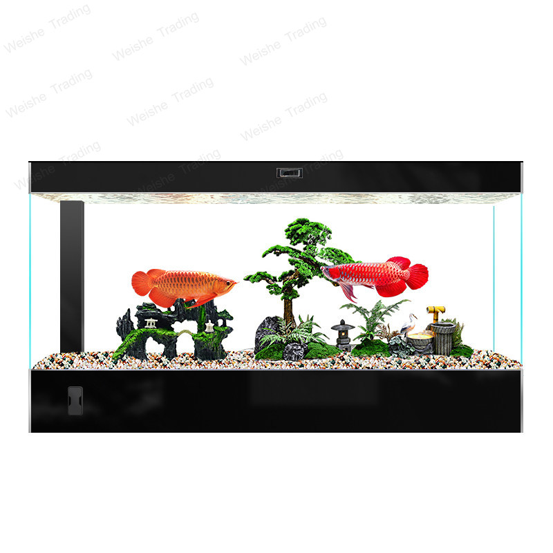 All Fish In Aquarium - 大型自立型金魚水槽、底面フィルター付きセルフクリーニングエコタンク、超透明ガラス一体型水槽 JT40
