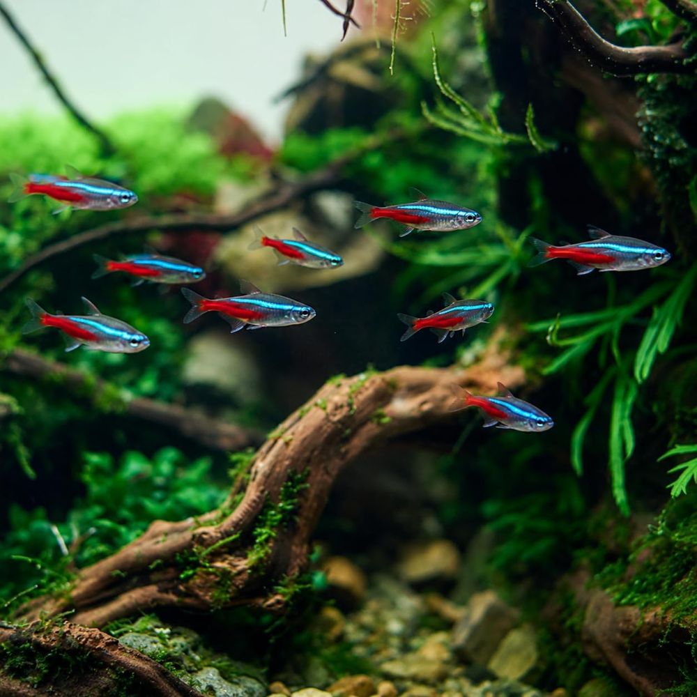 Tetra Fish In Aquarium - 淡水ネオンテトラ（サイズ：1.5～2cm）水槽用