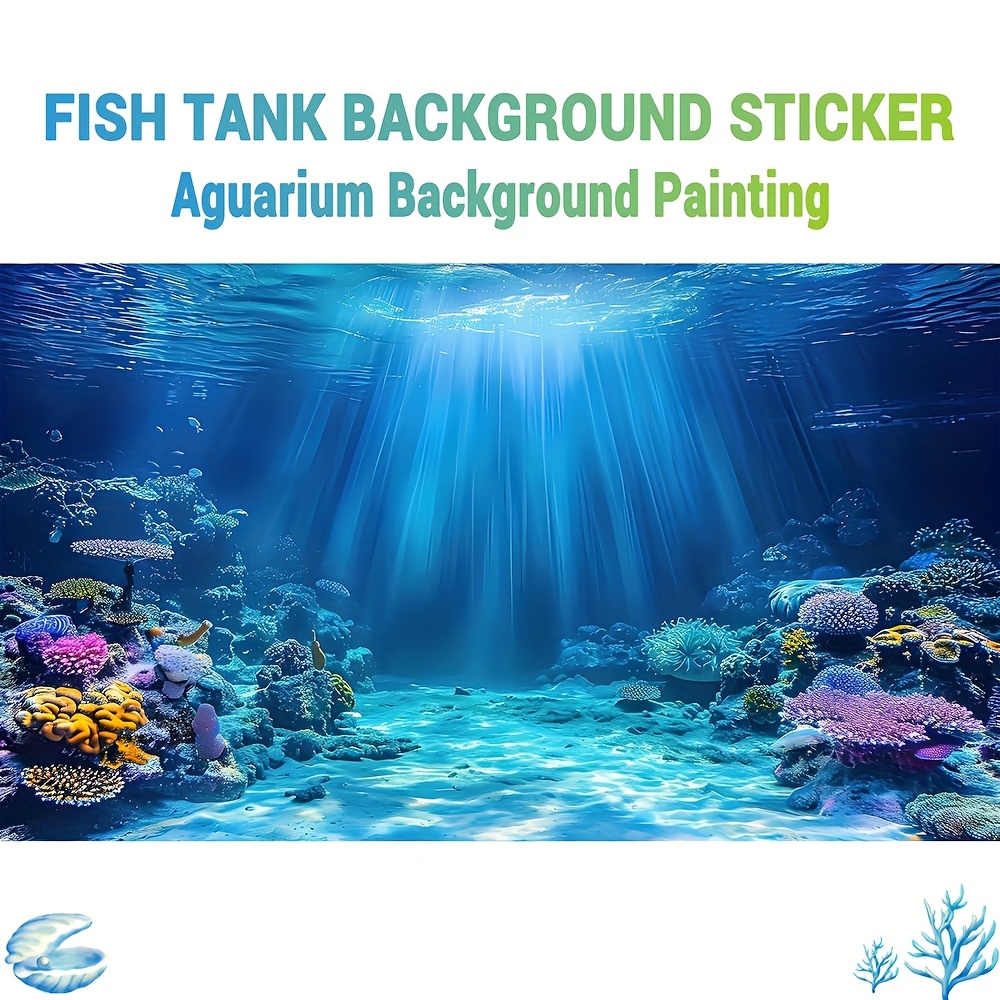 Aquarium Fish Background - 水槽背景壁紙フィッシュタンクステッカー、海水/淡水水槽、カメタンク、魚タンクに最適