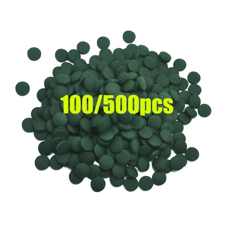 100 個高純度スピルリナ錠スパイラル海藻強化お気に入りのペ - Fish Food Flake のレビューと価格