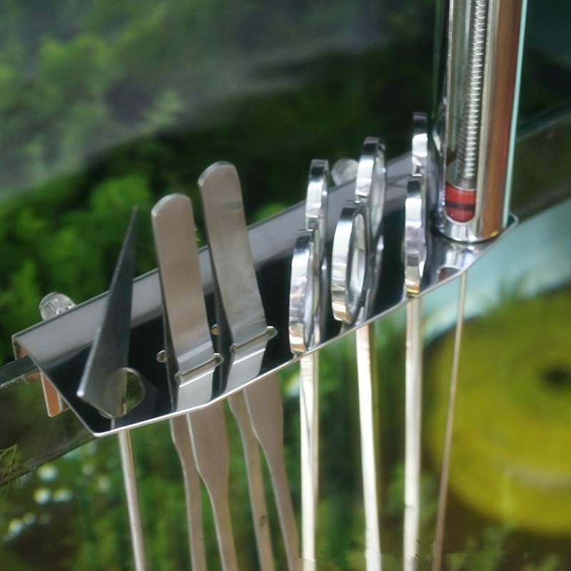 ステンレス製の水族館クリーニングツールホルダー,壁掛け水槽オ - Aquarium Fish Background のレビューと価格