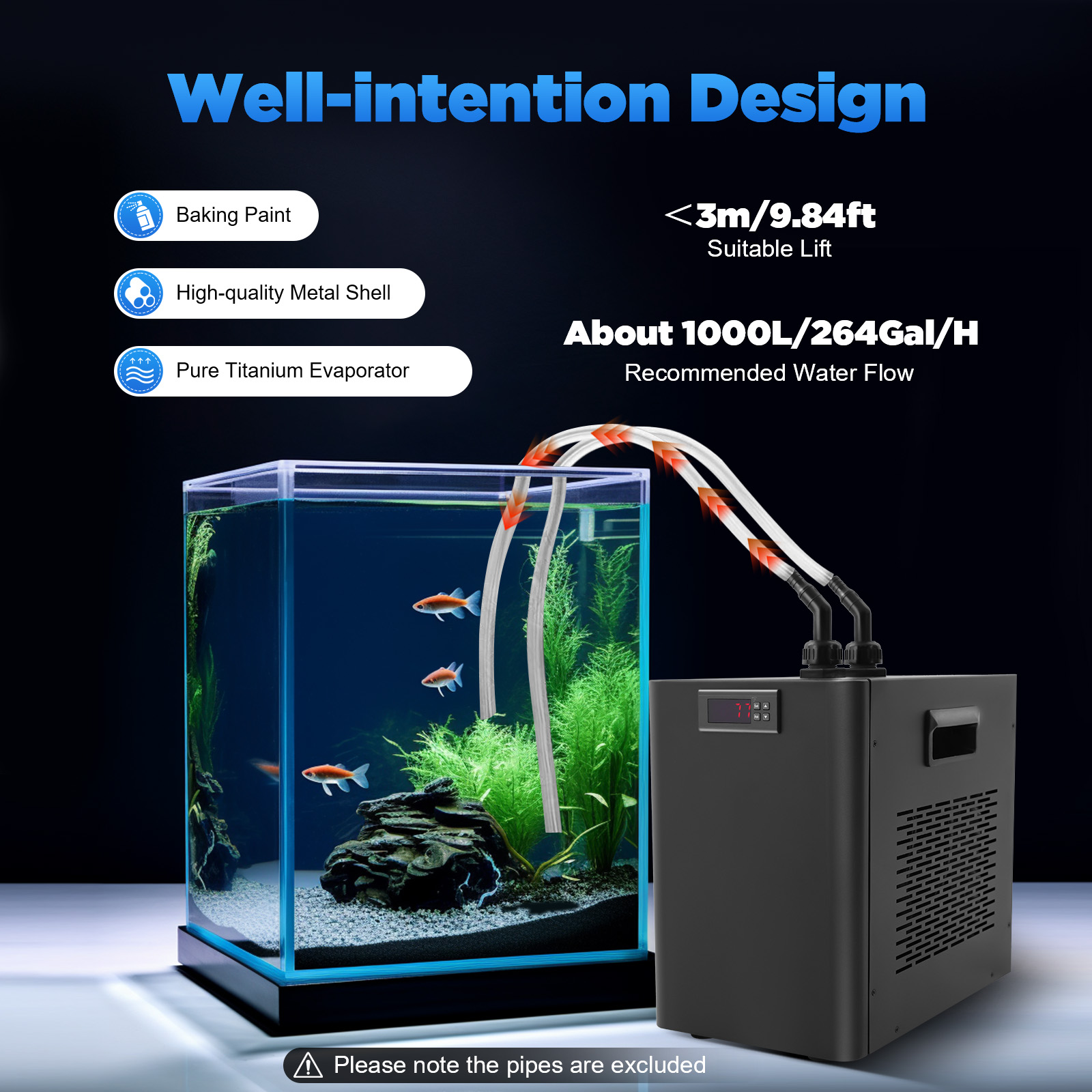 水槽冷却機 110V 270W 水槽用チラー 160リットル - Aquarium Fish Market のレビューと価格