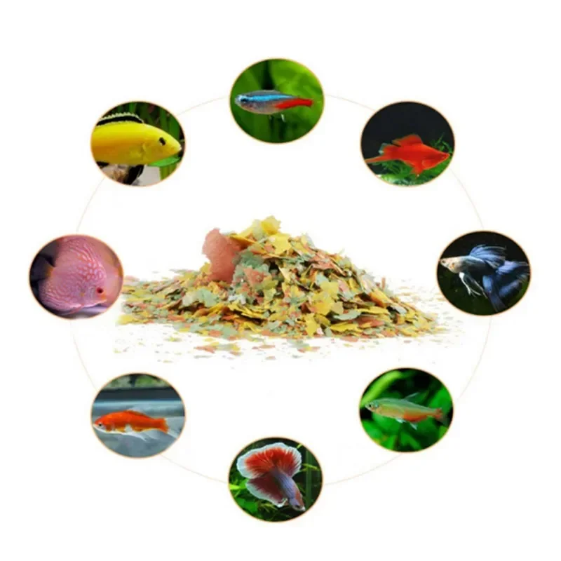 魚の餌の着色料と光沢のある飼料 高栄養の熱帯魚の成長 健康的 - Fish Food Flake のレビューと価格