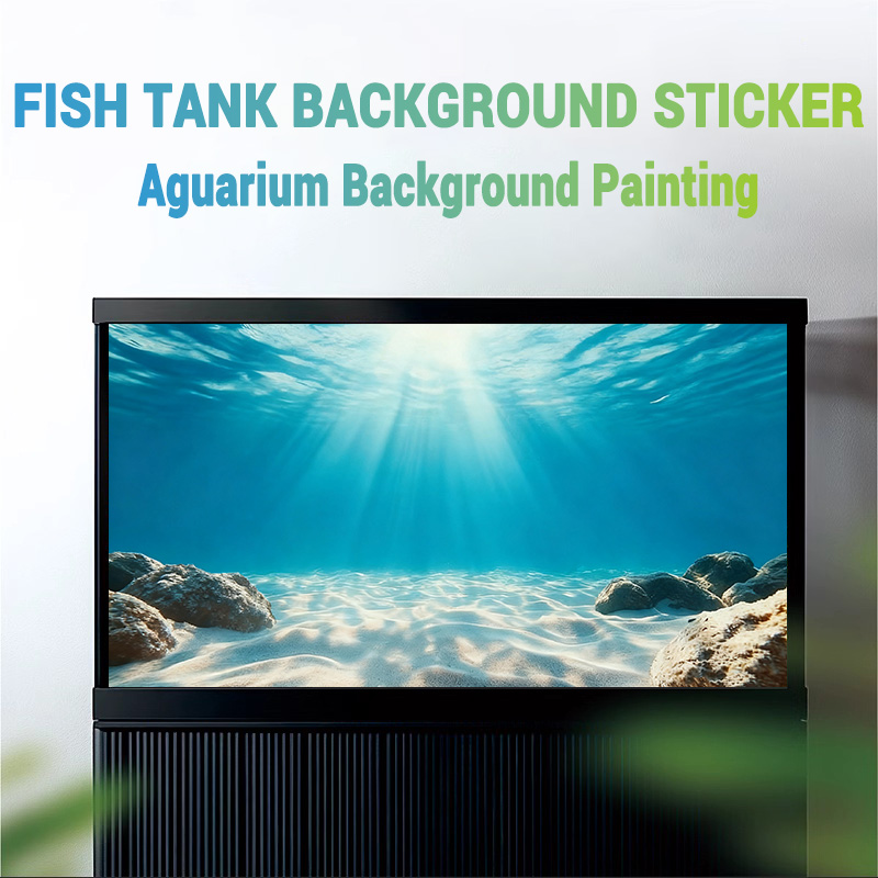 青い海の透明な砂、水槽背景画、水槽ステッカー、粘着式前面、水 - Aquarium Fish Background のレビューと価格