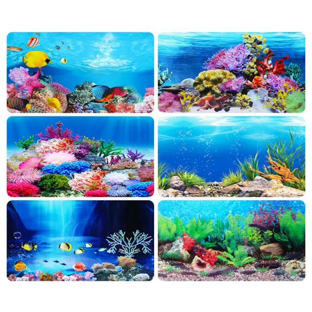 3D水族館の背景ステッカー,水槽の装飾,海洋植物,両面風景, - Aquarium Fish Background のレビューと価格