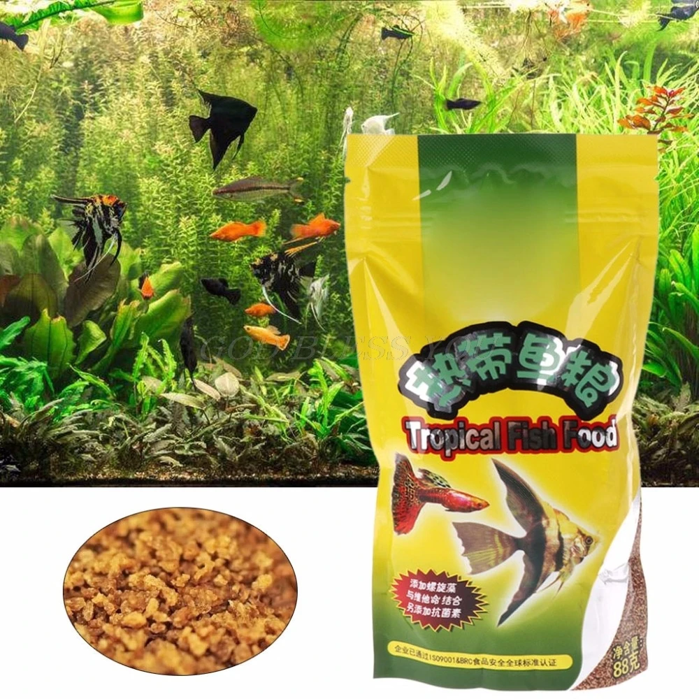 水族館タンク 熱帯魚の餌 小魚の餌 穀物 88g おいしい餌 - Fish Food Flake のレビューと価格