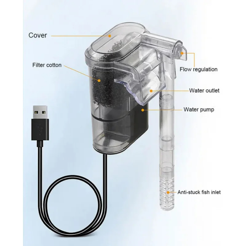 水槽用壁掛けフィルター USB プラグ ミニ水族館フィルター - Aquarium Fish Background のレビューと価格