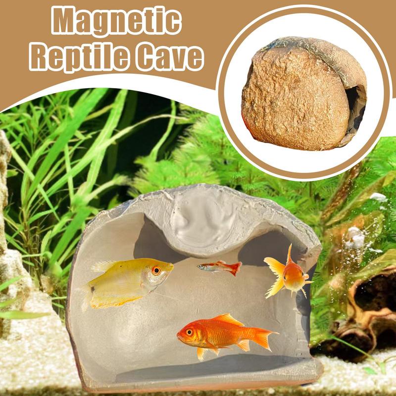 水族館の洞窟水槽シェルターハウス磁気取り外し可能な水槽装飾エ - Aquarium Fish Cave のレビューと価格